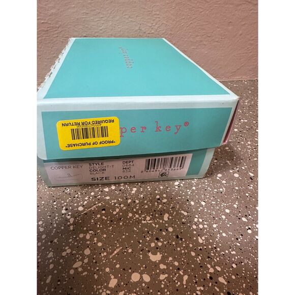 Copper Key Girls Black Ballet Flats with Elastic Strap – Size 10 - Picture 2 of 8